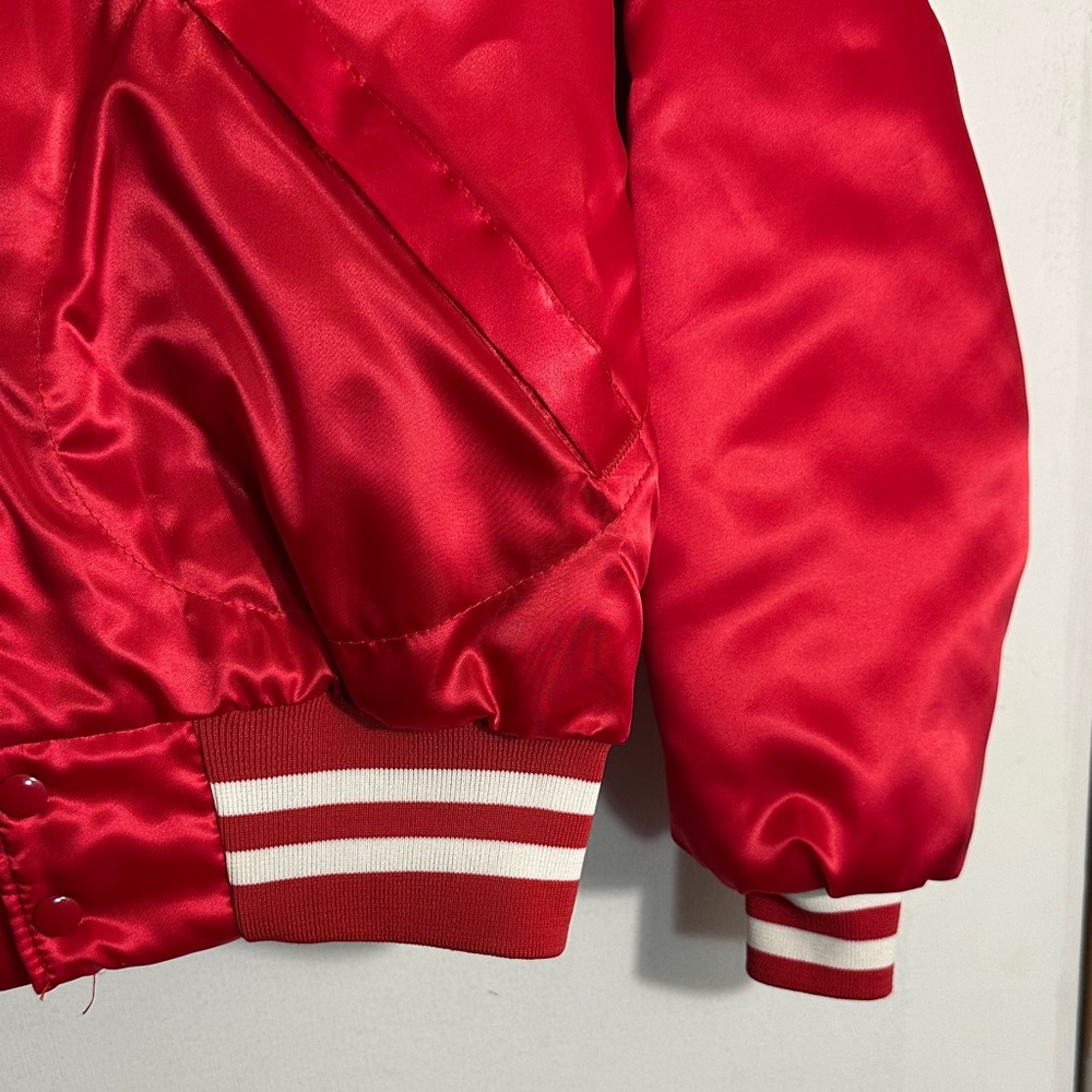 Pla-Jac Dunbrooke Red Satin Varsity Jacket Men’s sz Medium Cincinnati - Picture 4 of 6